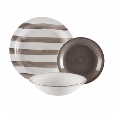 LIGIA GREY 18-PIECE DINNER SET