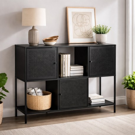 BLACK 3-DOOR SIDEBOARD