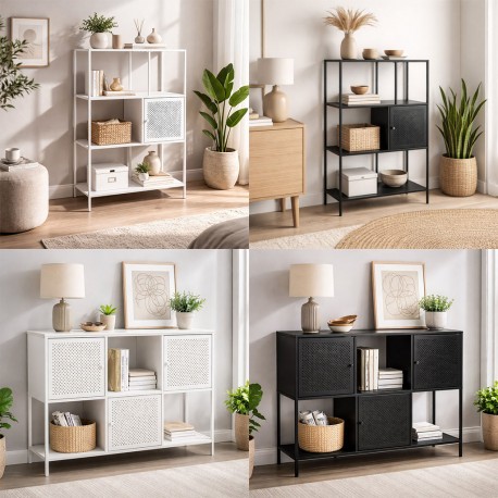 BLACK 3-DOOR SIDEBOARD