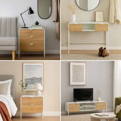WHITE 2-DRAWER BEDSIDE TABLE