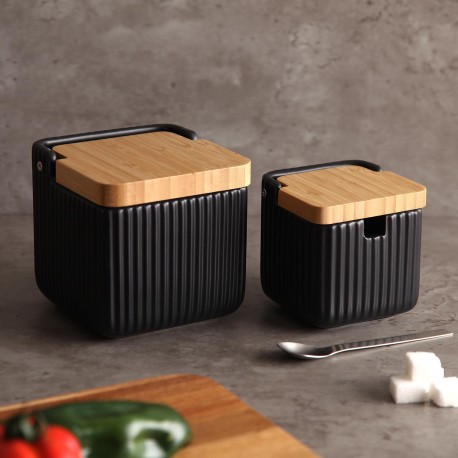 BLACK STRIPES SALT SHAKER