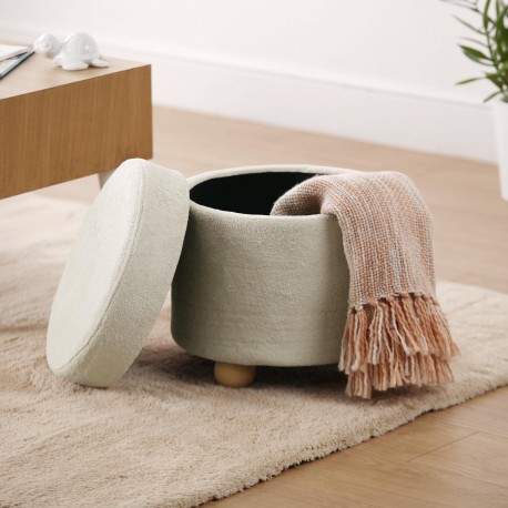 WHITE STORAGE POLY STOOL