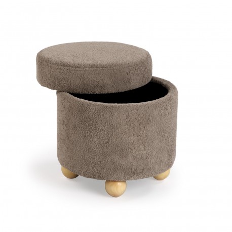 BEIGE STORAGE POLY STOOL