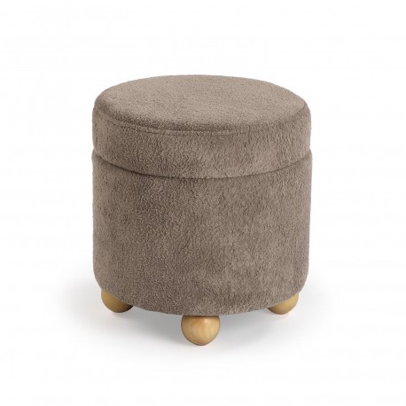 BEIGE STORAGE POLY STOOL