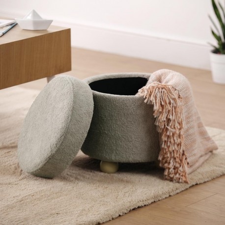 GREY STORAGE POLY STOOL