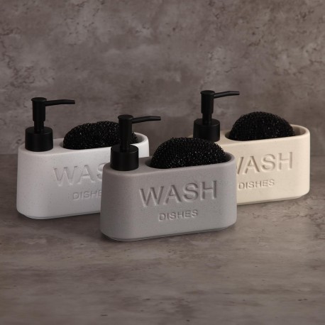 BEIGE "WASH" SPONGE HOLDER DISPENSER
