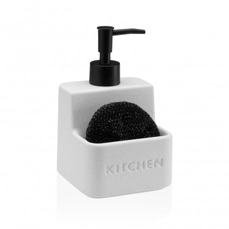 WHITE "KITCHEN" SPONGE HOLDER DISPENSER