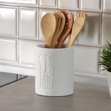 LARGE WHITE "VITI" UTENSIL HOLDER