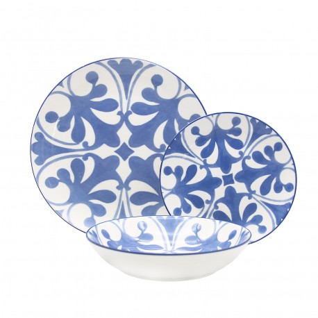 LAILA BLUE 18-PIECE DINNER SET