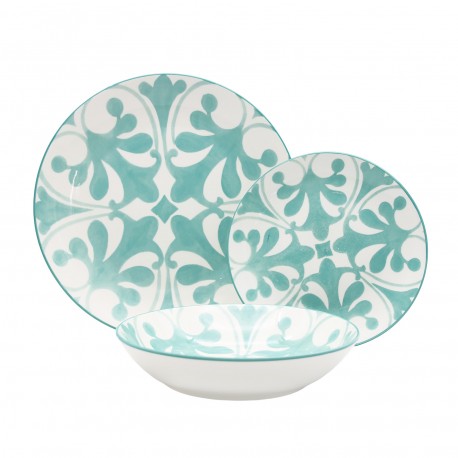 LAILA GREEN 18-PIECE DINNER SET
