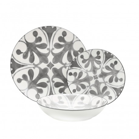 LAILA GREY 18-PIECE DINNER SET