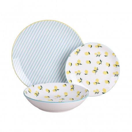 LEMON LINES DINNER SET