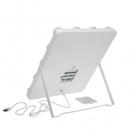 RECTANGULAR LED MIRROR WITH STAND, 12 LIGHTS