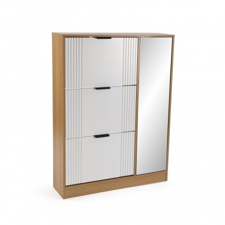 SHOE CABINET 3 DOORS WITH MIRROR CABINET
