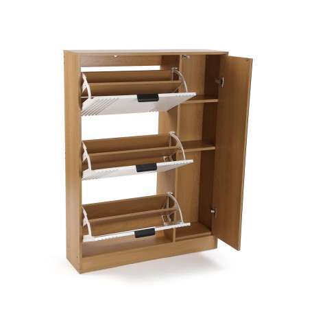 SHOE CABINET 3 DOORS WITH MIRROR CABINET