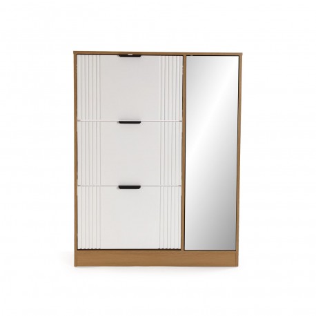 SHOE CABINET 3 DOORS WITH MIRROR CABINET