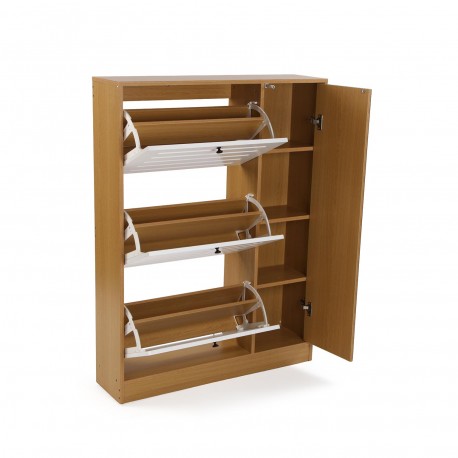 SHOE CABINET 3 DOORS WITH MIRROR CABINET