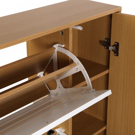 SHOE CABINET 3 DOORS WITH MIRROR CABINET