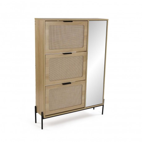 SHOE CABINET 3 DOORS WITH MIRROR CABINET