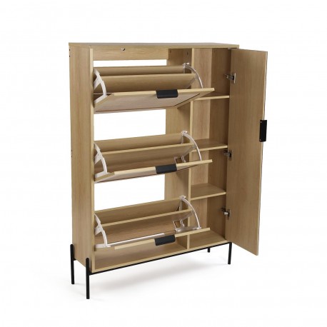 SHOE CABINET 3 DOORS WITH MIRROR CABINET