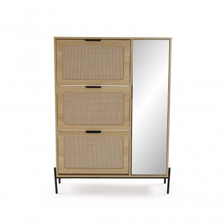 SHOE CABINET 3 DOORS WITH MIRROR CABINET