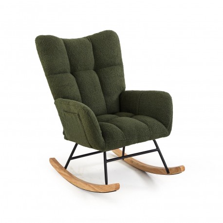 ROCKING CHAIR WITH GREEN ARMRESTS