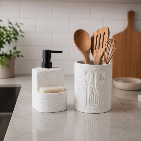 WHITE VITI SPONGE HOLDER DISPENSER