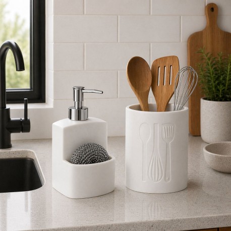 WHITE SPONGE HOLDER DISPENSER