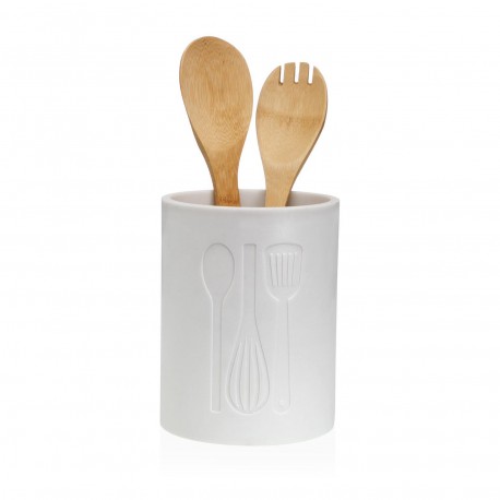 LARGE WHITE KITCHEN UTENSIL HOLDER