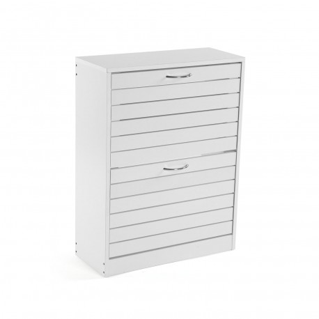 WHITE SHOE CABINET 2 DRAWERS