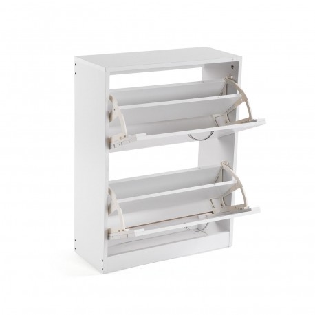 WHITE SHOE CABINET 2 DRAWERS