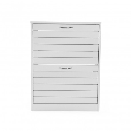 WHITE SHOE CABINET 2 DRAWERS
