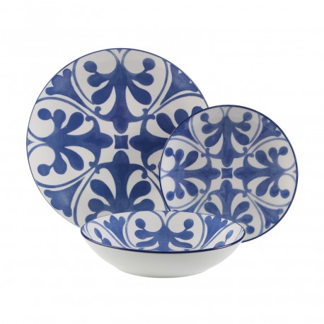 LAILA BLUE 18-PIECE DINNER SET