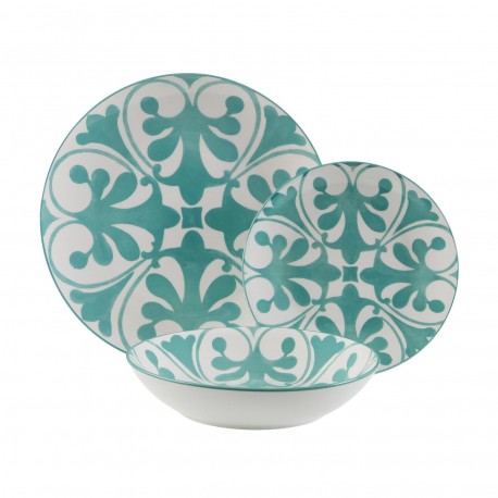 LAILA GREEN 18-PIECE DINNER SET