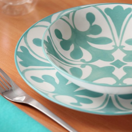 LAILA GREEN 18-PIECE DINNER SET