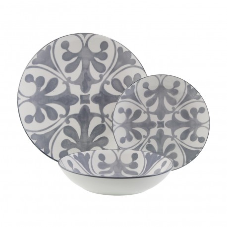 LAILA GREY 18-PIECE DINNER SET