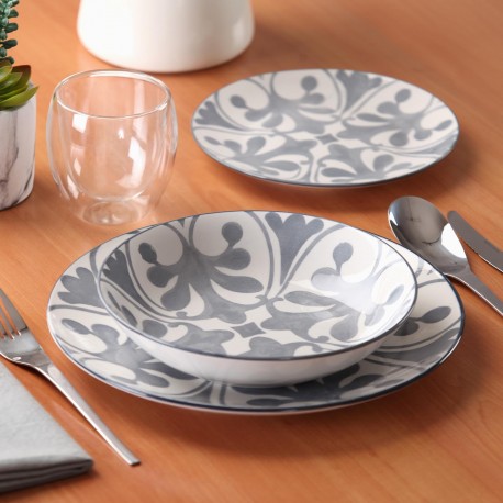 LAILA GREY 18-PIECE DINNER SET