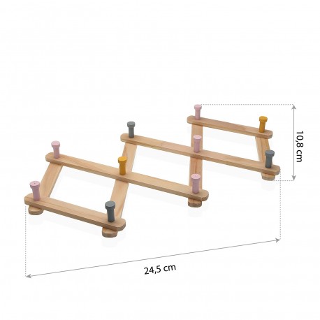 EXPANDABLE WALL COAT RACK WOOD