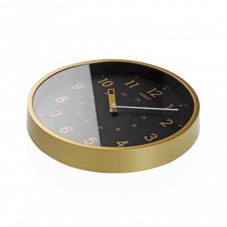 GOLDEN BLACK KITCHEN CLOCK 30CM