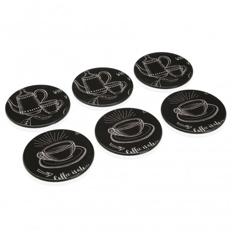 SET 6 COASTERS BOARD