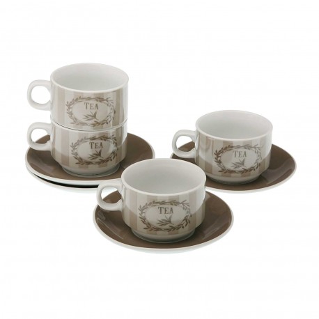 SET 4 TEA CUPS  WITH STAND