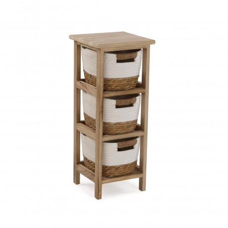 BATHROOM CHEST 3 WHITE BASKETS