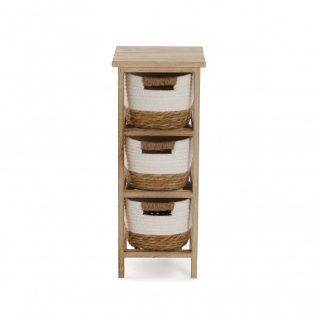 BATHROOM CHEST 3 WHITE BASKETS