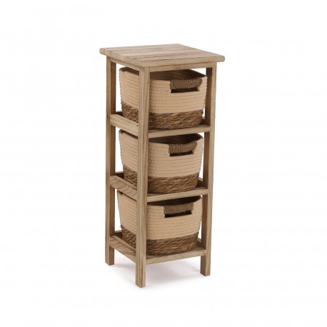BATHROOM CHEST 3 BEIGE BASKETS