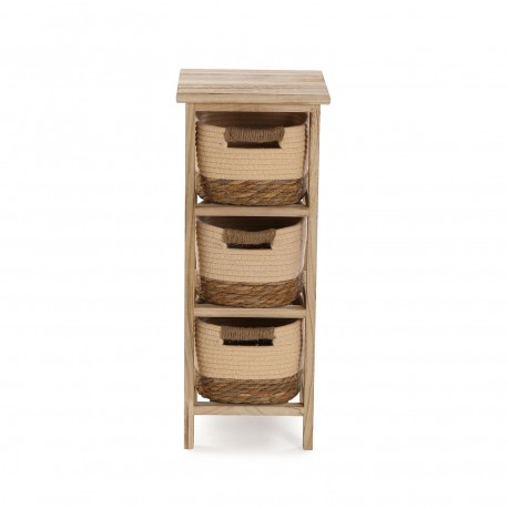BATHROOM CHEST 3 BEIGE BASKETS