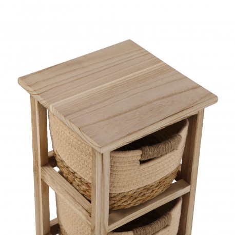 BATHROOM CHEST 3 BEIGE BASKETS