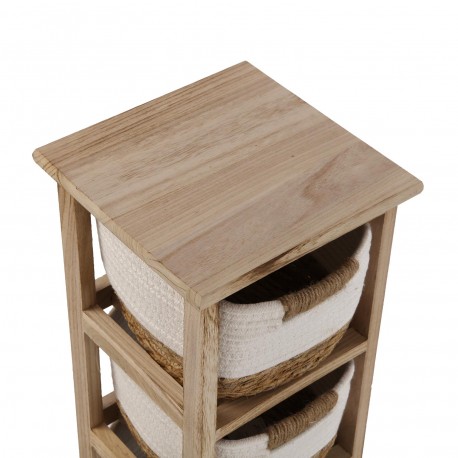 BATHROOM CHEST 4 WHITE BASKETS