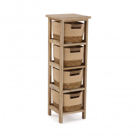 BATHROOM CHEST 4 BEIGE BASKETS