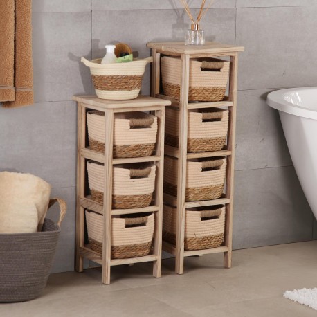 BATHROOM CHEST 4 BEIGE BASKETS