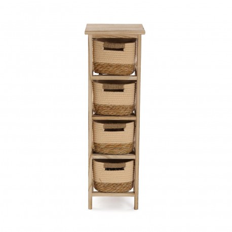 BATHROOM CHEST 4 BEIGE BASKETS